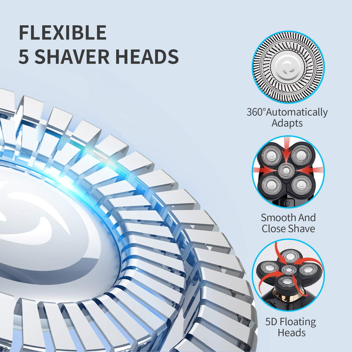 4 in 1 Electric Head Shaver Set - HONTEC Official Imagery - 6