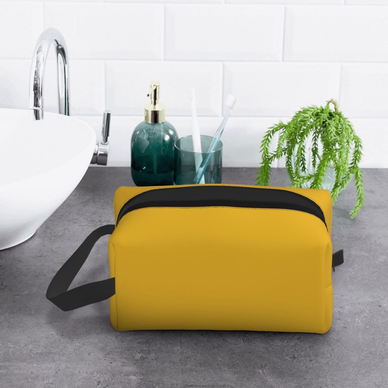 SXZVVBN Solid color gold Large Capacity Travel Toiletry Bag Durable Oxford Cloth Makeup Organizer Cosmetic Pouch