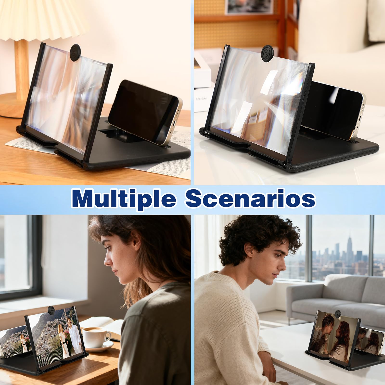 Smartphone Screen Magnifier, 3D HD Mobile Phone Magnifier Projector Sc - View 4