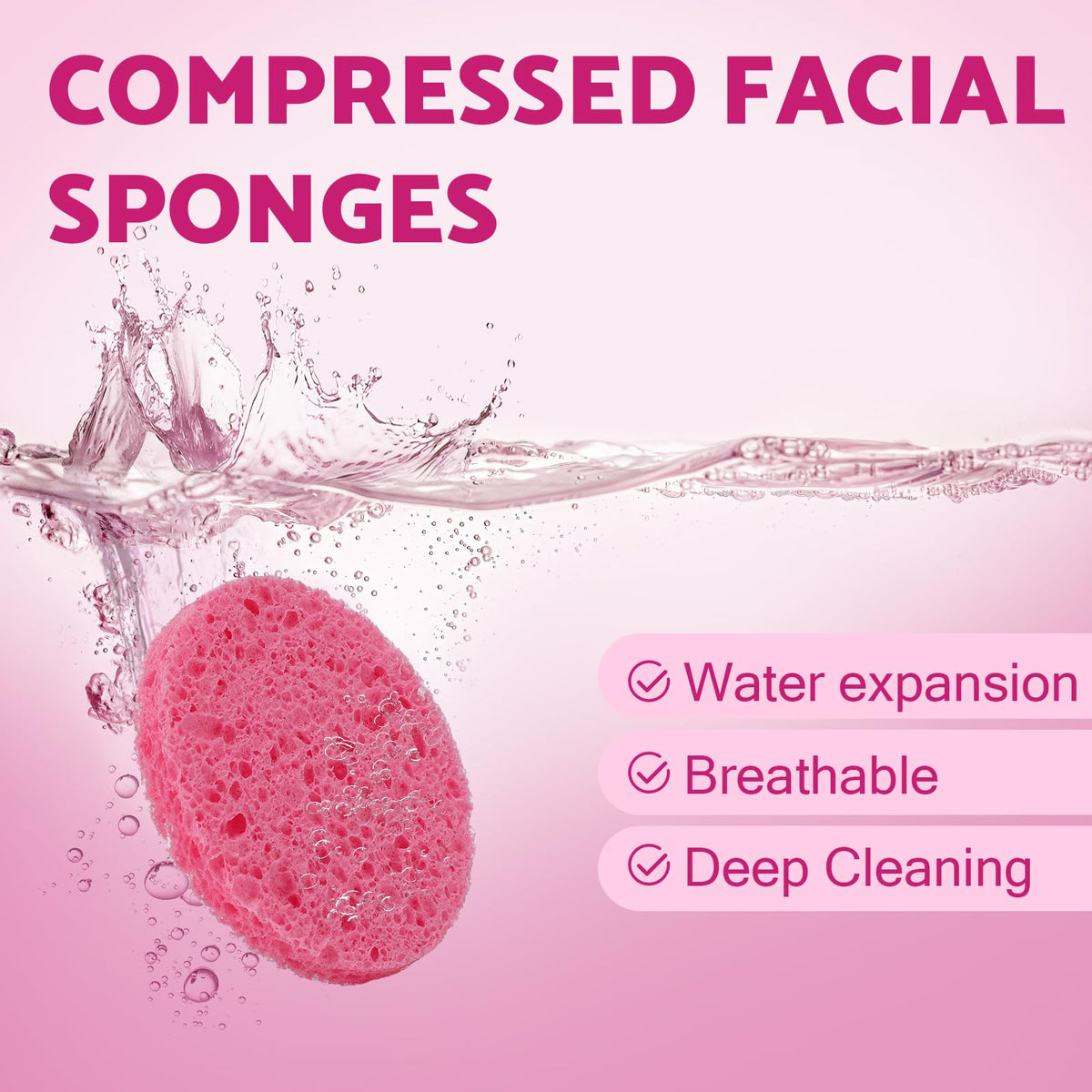 320 Count Compressed Facial Sponges Natural Cellulose Face - NEOACT Official Imagery - 4