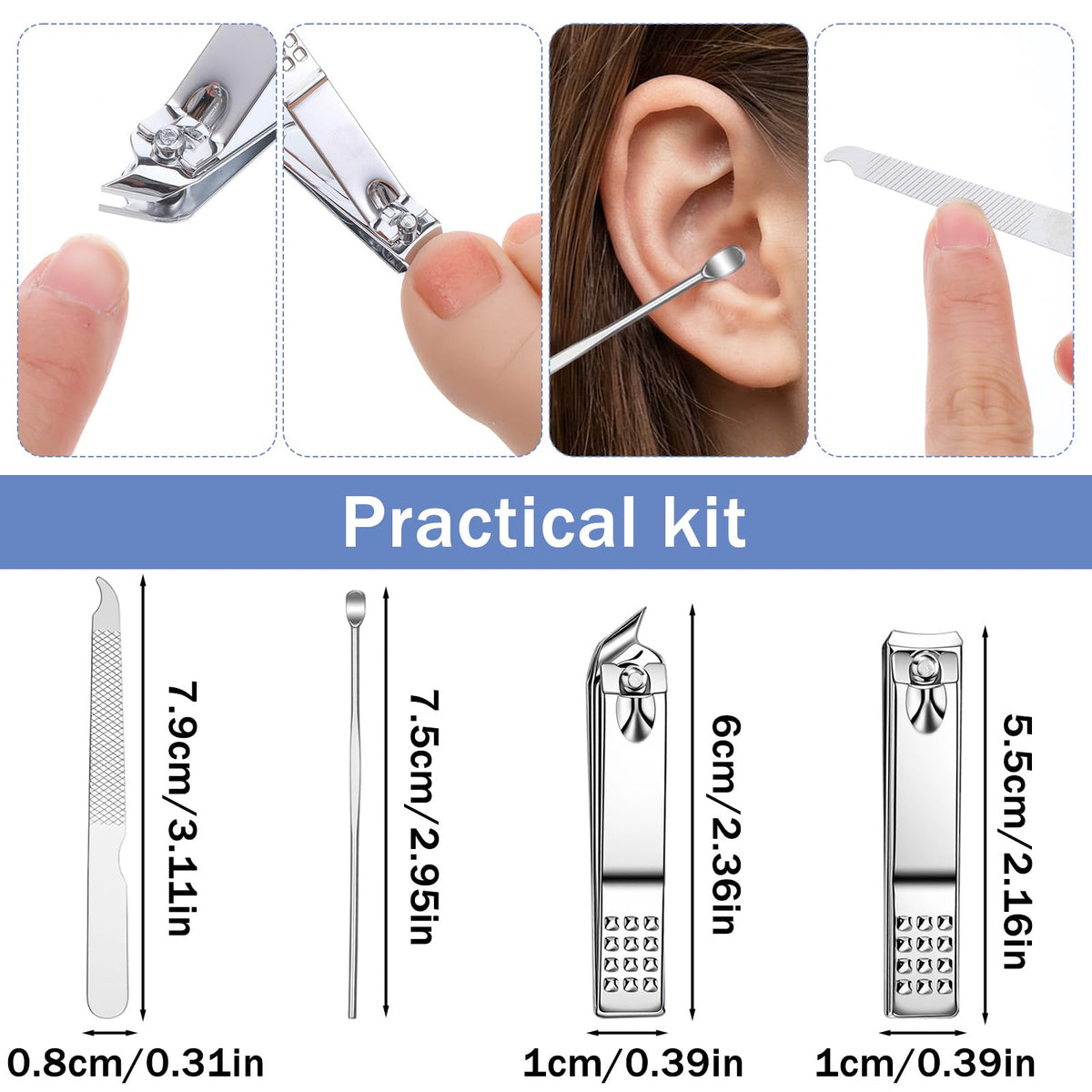 30 Sets 4 in 1 Stainless Steel Travel Manicure Kit with Case - Xaajooio Official Imagery - 4
