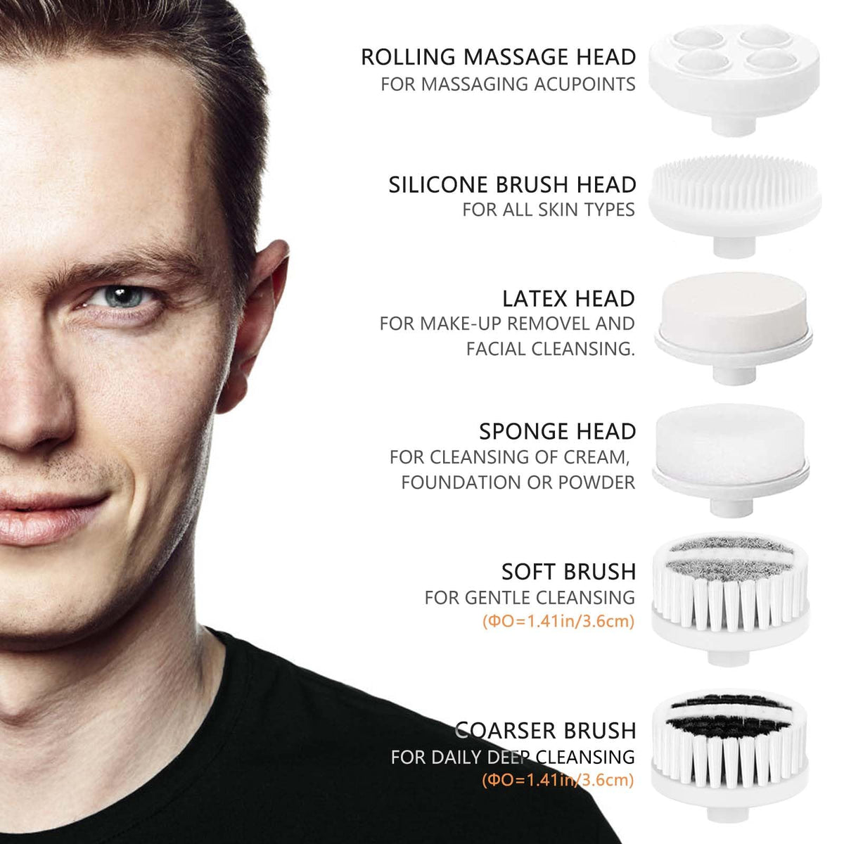 Facial Cleansing Brush Face Scrubber CLSEVXY Electric Face - CLSEVXY Official Imagery - 3
