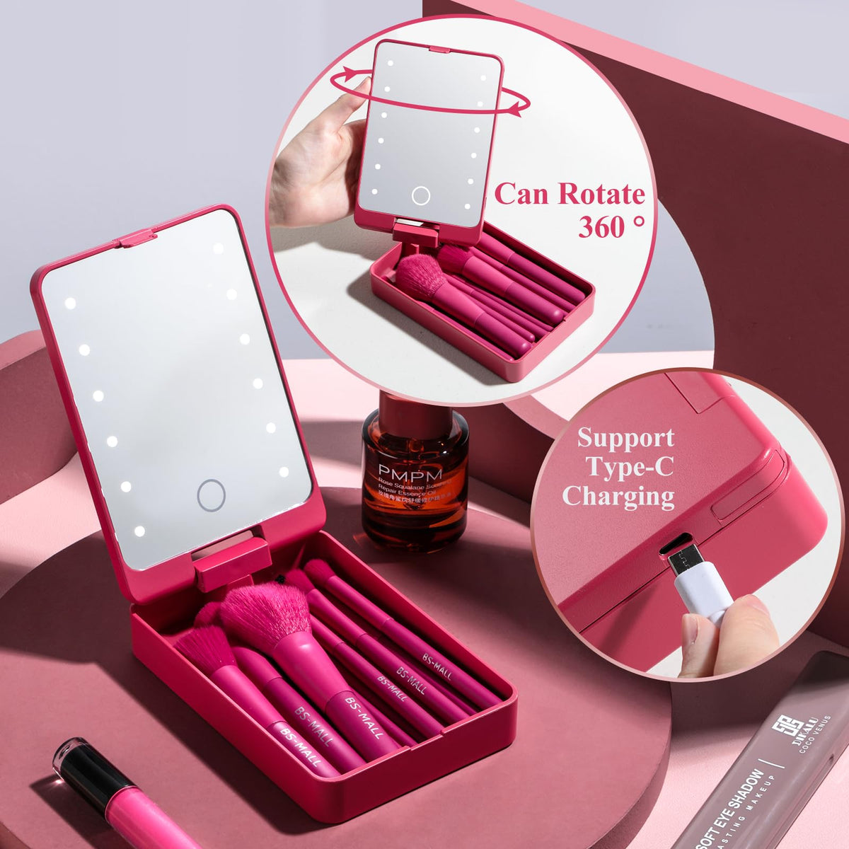 BS MALL Travel Makeup Brush Set Foundation Powder Concealers - BS-MALL Official Imagery - 3
