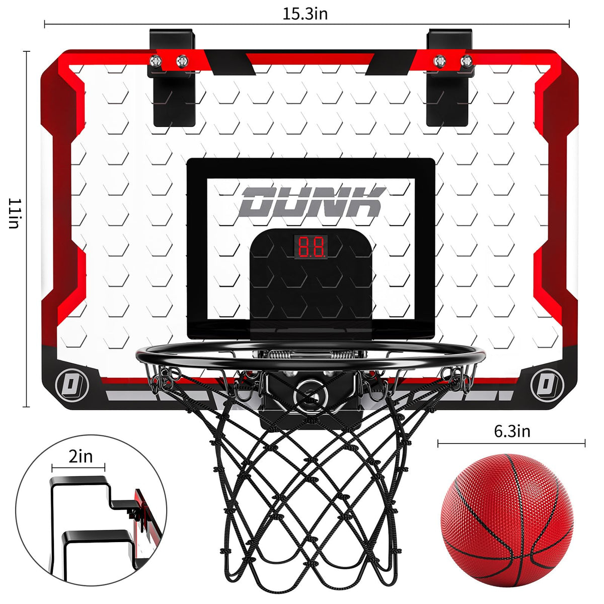 TEMI Indoor Basketball Hoop for Kids Door Room Basketball - TEMI Official Imagery - 3
