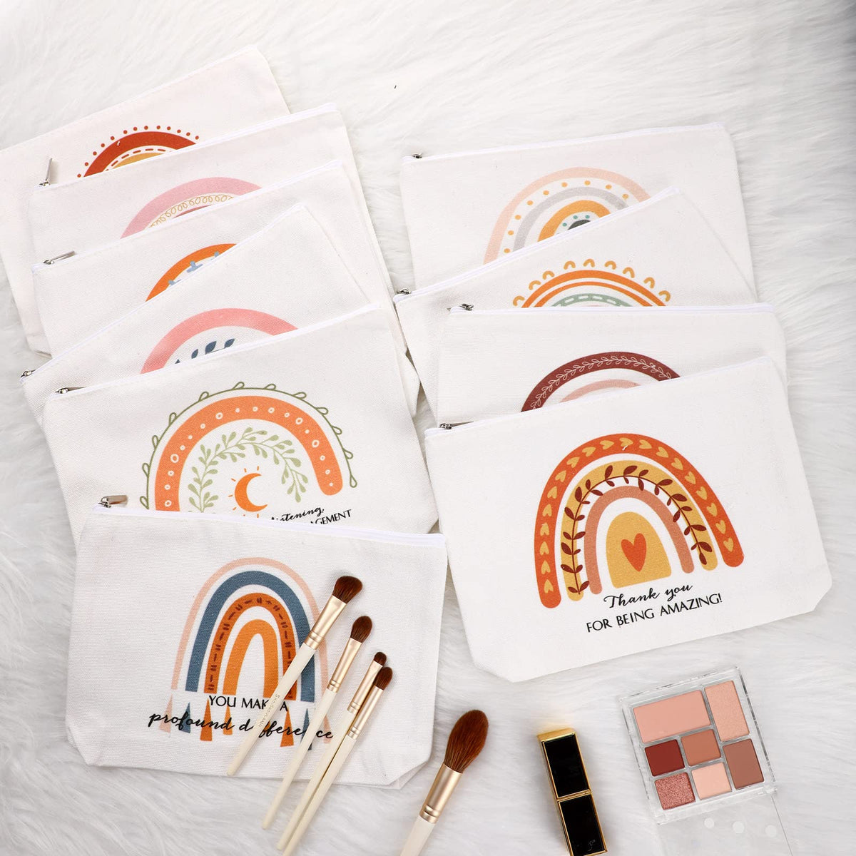 Sieral 20 Pcs Canvas Makeup Bags Zipper Inspirational Gifts - Sieral Official Imagery - 5