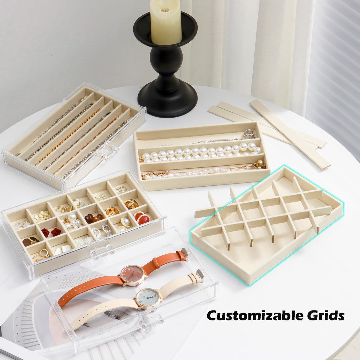 YUFONG Acrylic Jewelry Storage Box Holder with 5 Drawers - YUFONG Official Imagery - 7