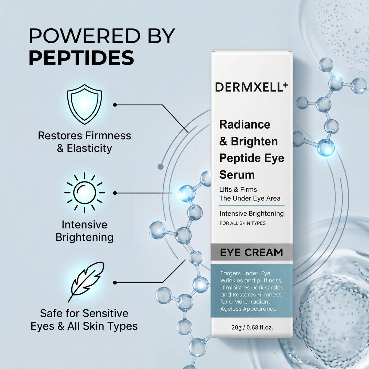DERMXELL Lift Brighten Peptide Eye Serum Instant Firming - DERMXELL+ Official Imagery - 6