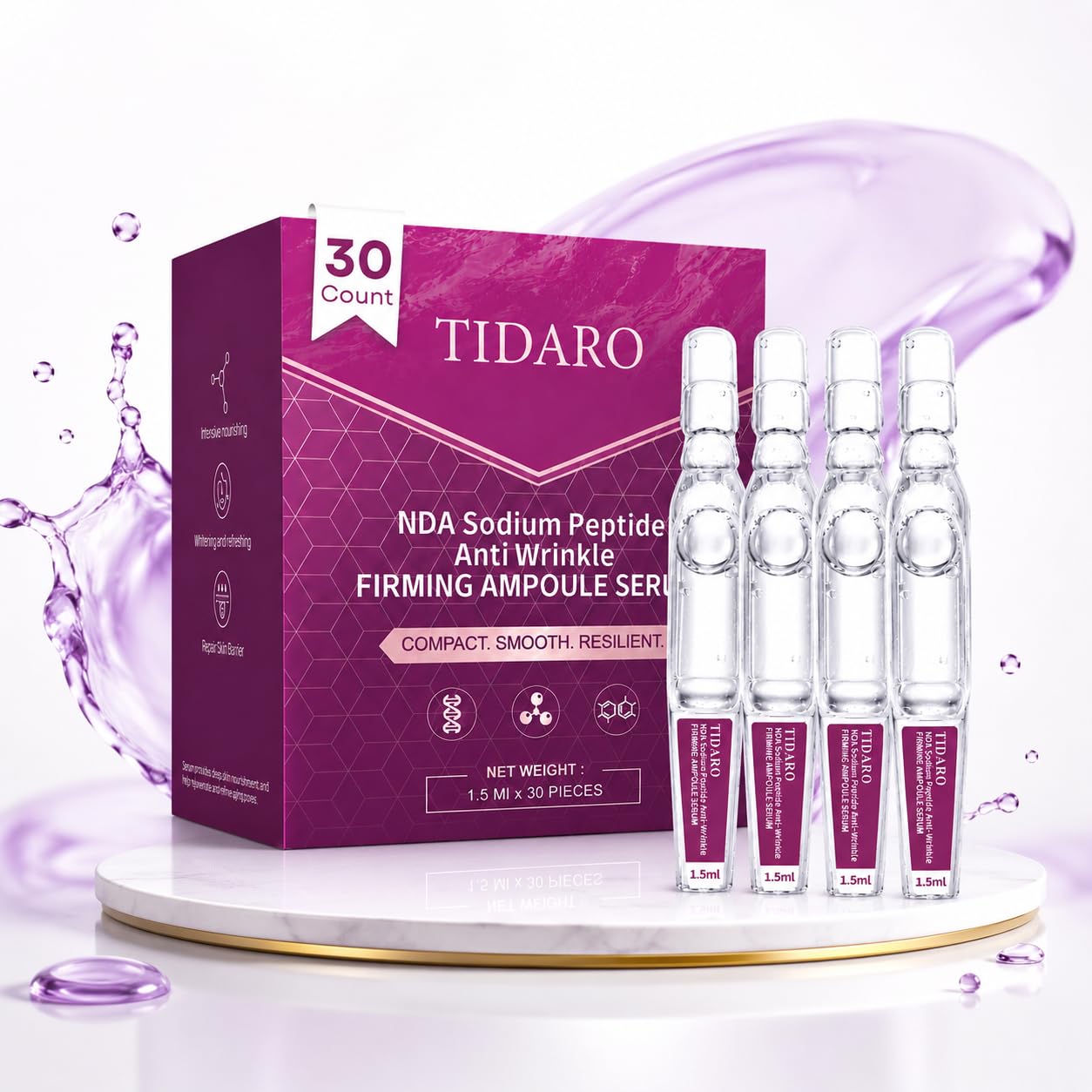Premium 30 Vials 1.5 mL Salmon DNA Serum PDRN Anti-Aging Face - TIDARO