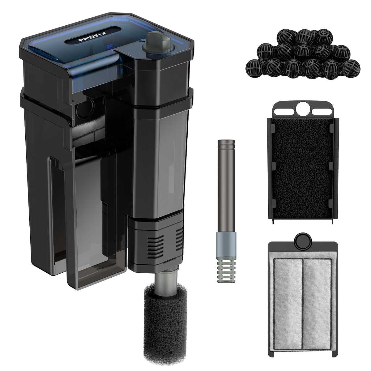 Pawfly 3 W Aquarium Filter 15 Gallon Fish Tank Filter 60 GPH - Pawfly Official Imagery - 2