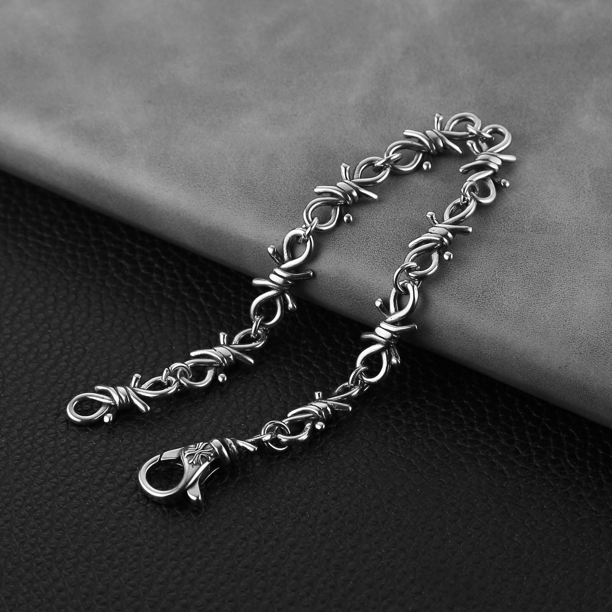HZMAN Barbed Wire Bracelet for Men Biker Gothic Punk - HZMAN Official Imagery - 5