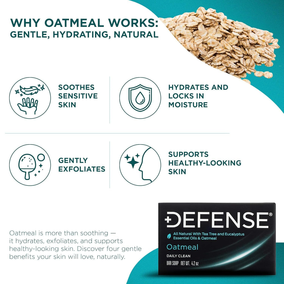 Defense Soap All Natural Oatmeal Bar Soap 3 Pack 4 2 oz - Defense Soap Official Imagery - 6