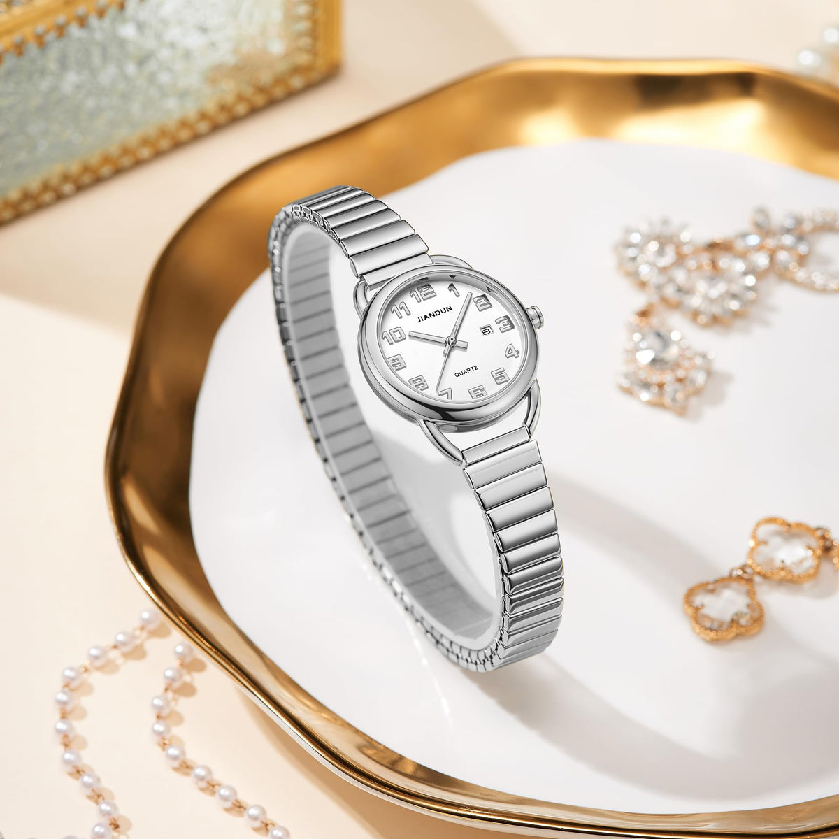 JIANDUN Waterproof Petite Gold Watch Classic Women s Elegant - JIANDUN Official Imagery - 6