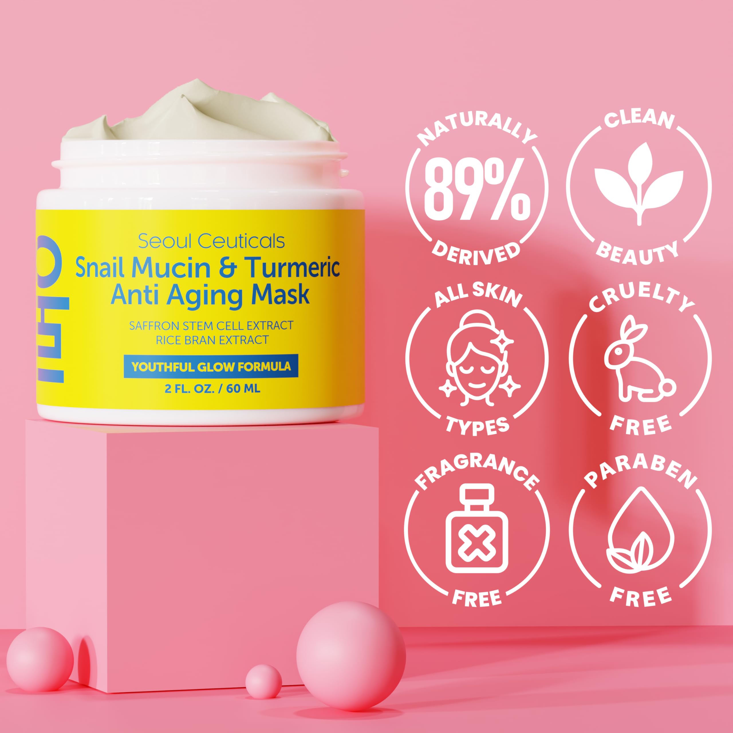SeoulCeuticals Korean Face Mask Snail Mucin Turmeric Anti - SeoulCeuticals Official Product Imagery - 6