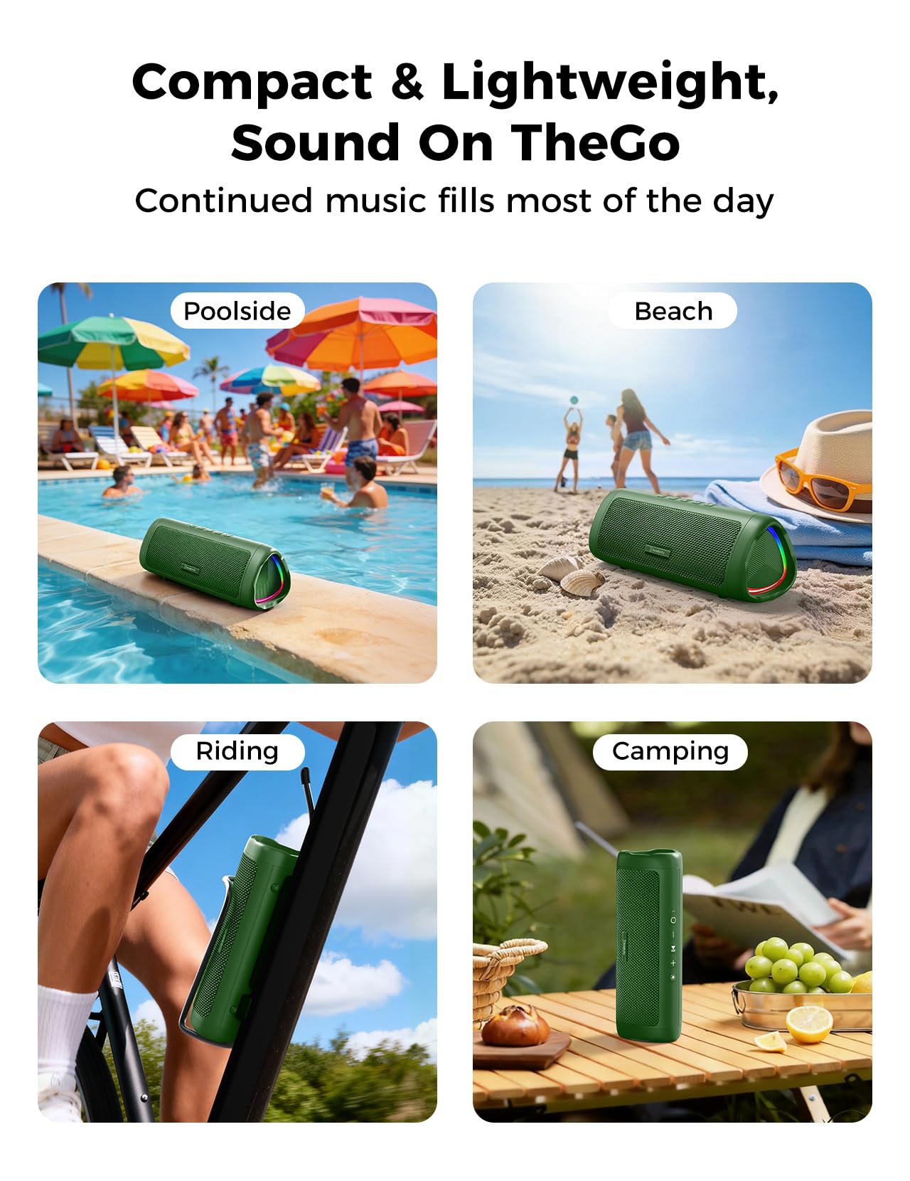 BolaButty Bluetooth Speaker, 20W HD Sound, Portable Wireless, IPX5 Waterproof, U - BolaButty Official Product View 7
