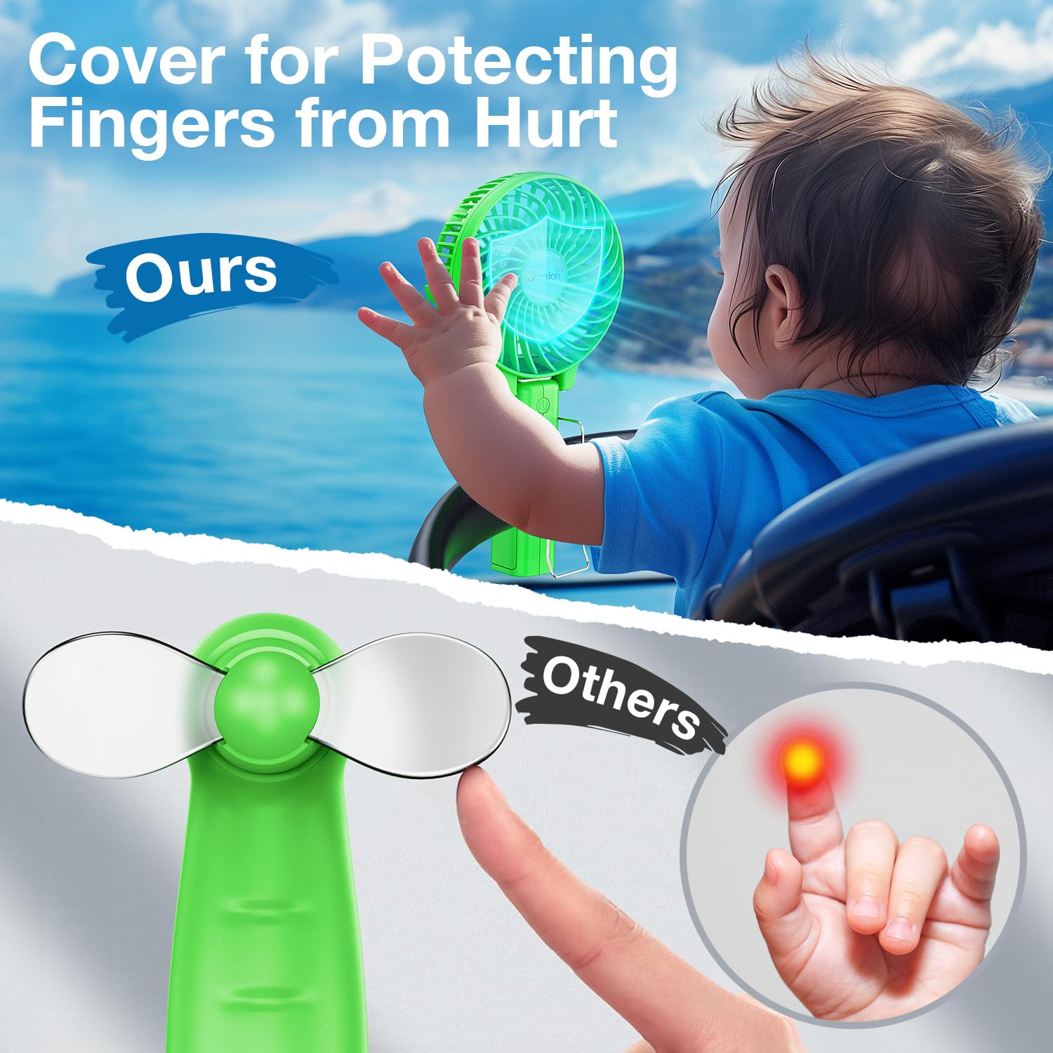 VersionTECH. Portable Handheld Fan, Powerful+Durable+4000mAh+180° by VersionTECH. - Angle View 7