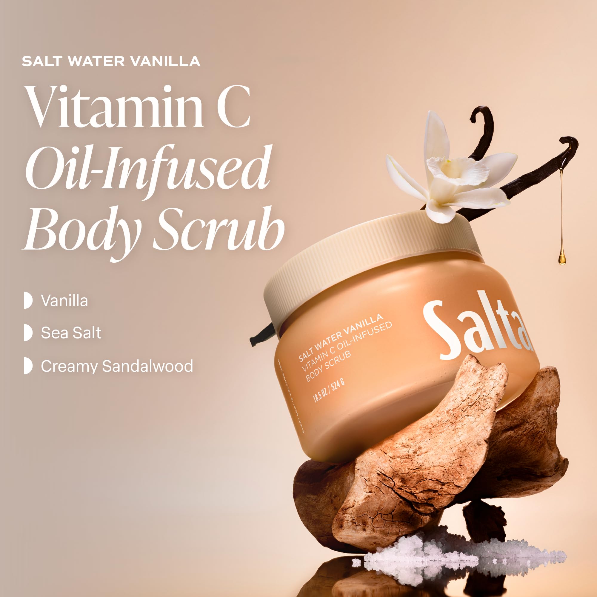 Saltair Body Scrub - Salt Water Vanilla Exfoliating Polish - Saltair Official Product View 3