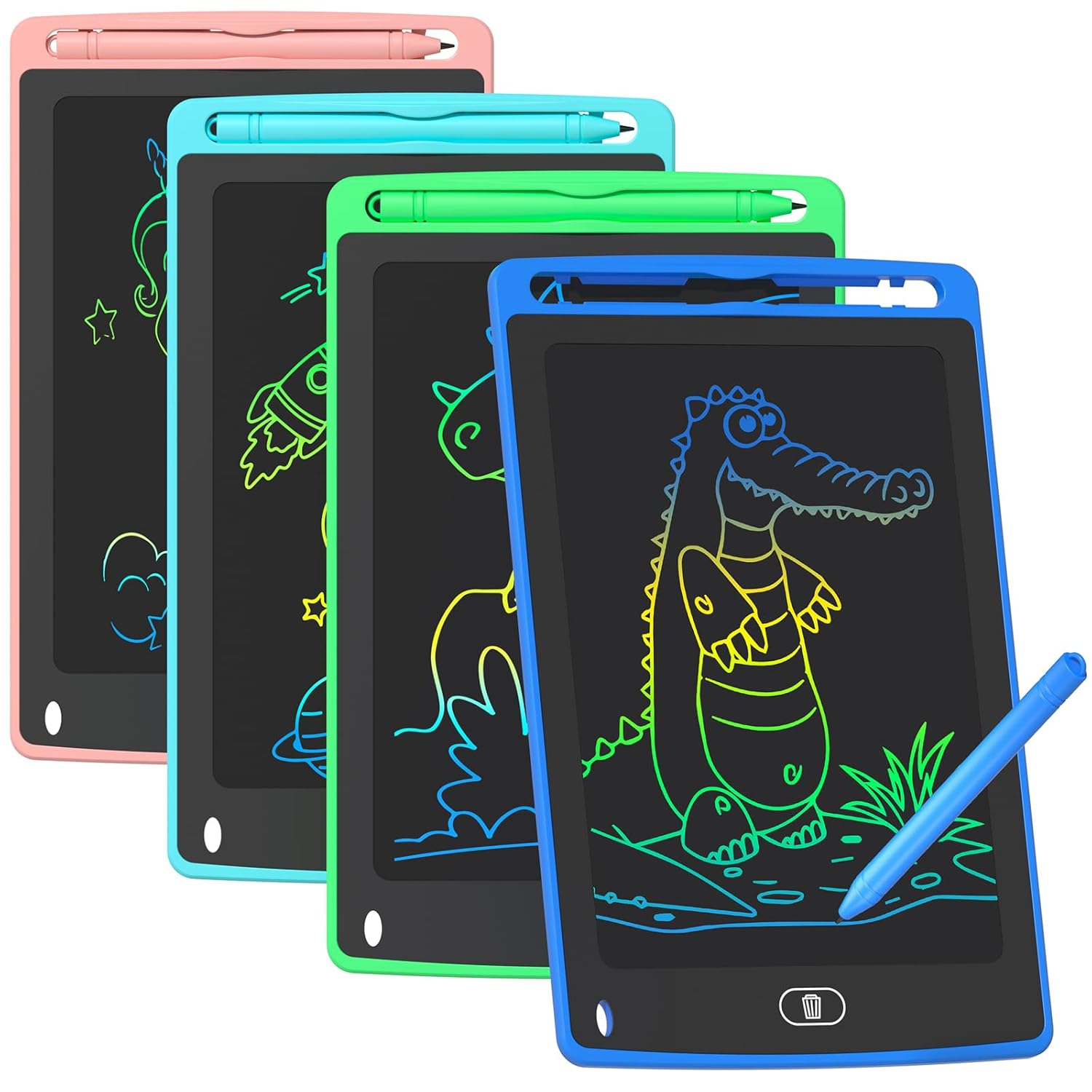 4 Pack LCD Writing Tablet for Kids, 8.5 Inch Colorful Doodle Board Drawing Tablet, Educational Learning