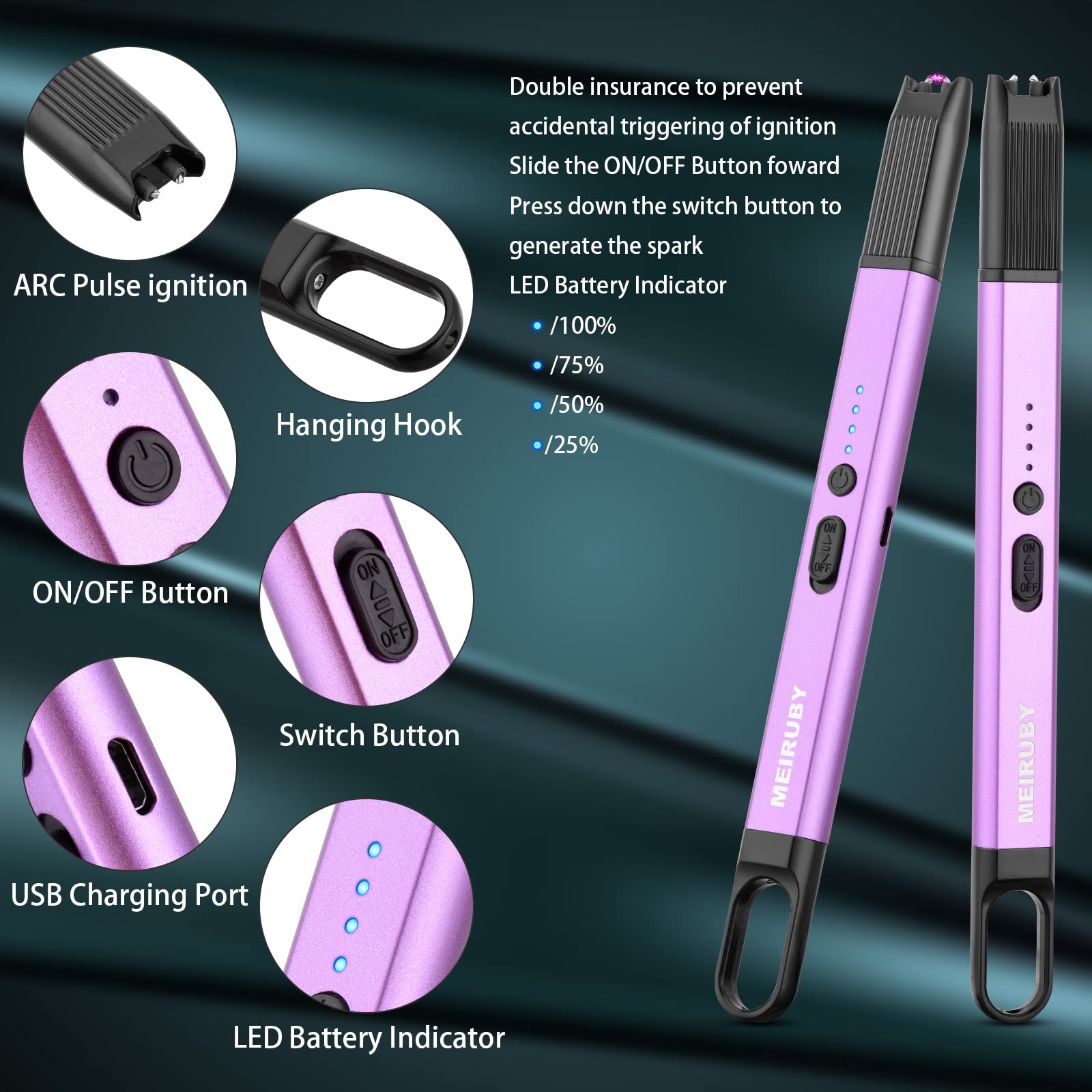 MEIRUBY Lighter Stocking Stuffers for Adults Wife Mom, Electric C by MEIRUBY - Angle View 3