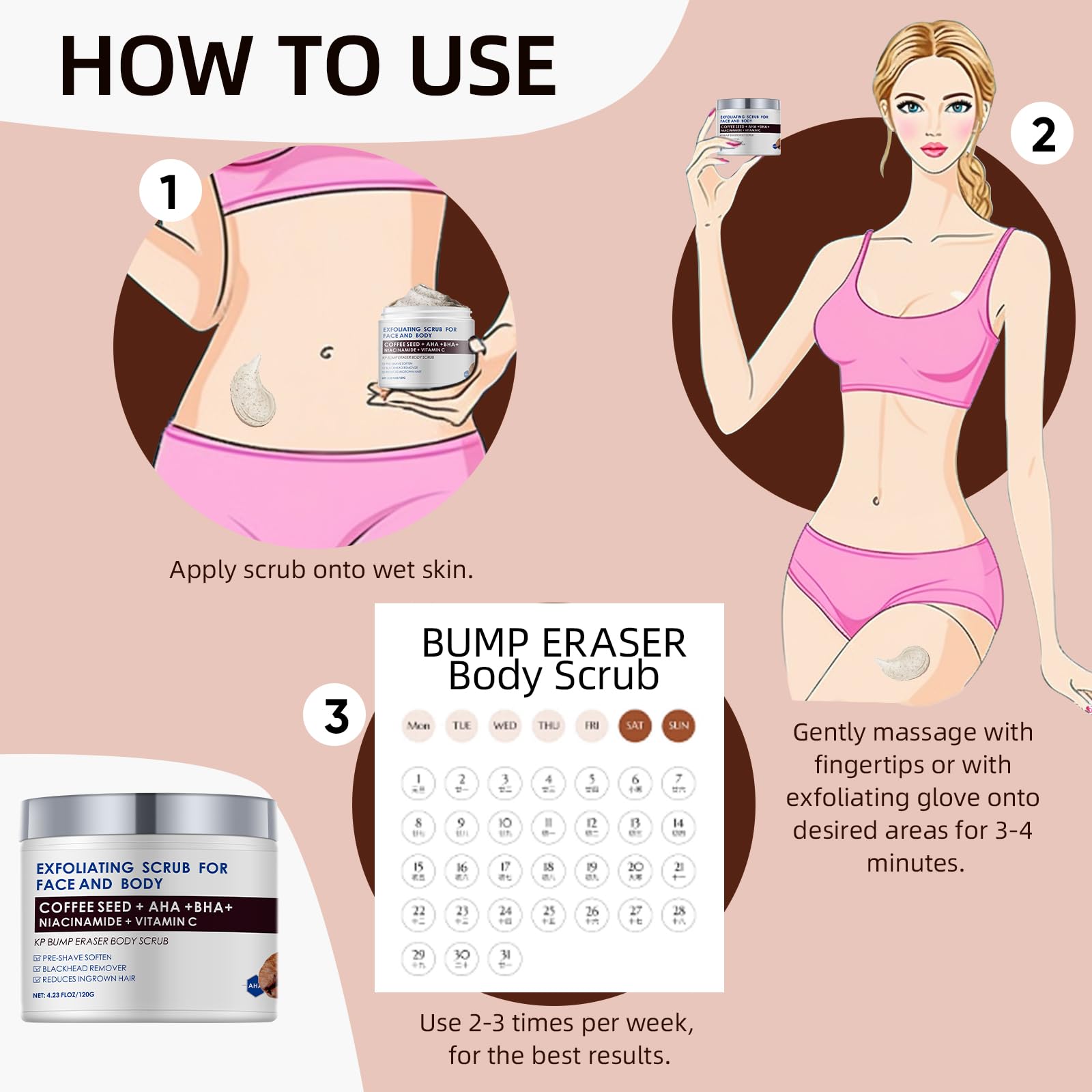 YAFUSIPE KP Bump Eraser Body Scrub with 10% AHA BHA Ingrown Hair Keratosis - YAFUSIPE Official Product View 7