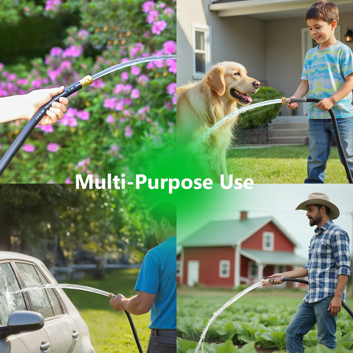 Guitrees 100FT 5/8 Heavy Duty Rubber Garden Hose - 300psi Working - Guitrees Official Product View 7
