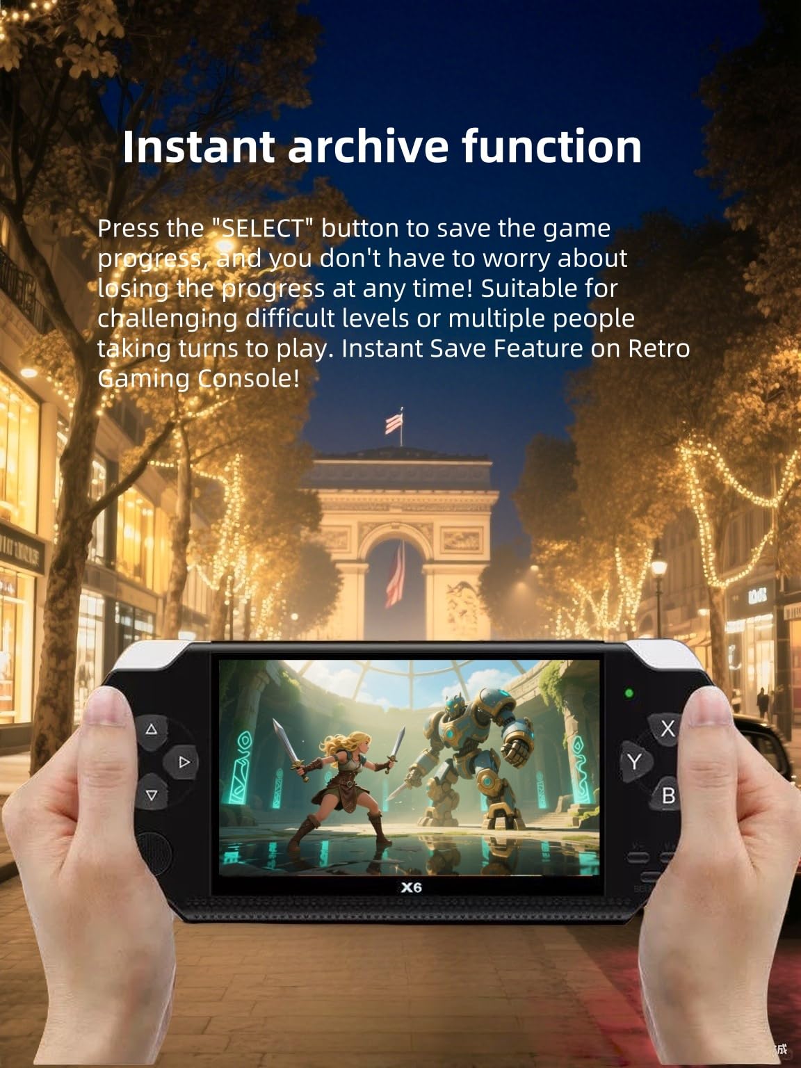 4 3 Inch Retro Handheld Game Console - YHFITN Official Imagery - 5