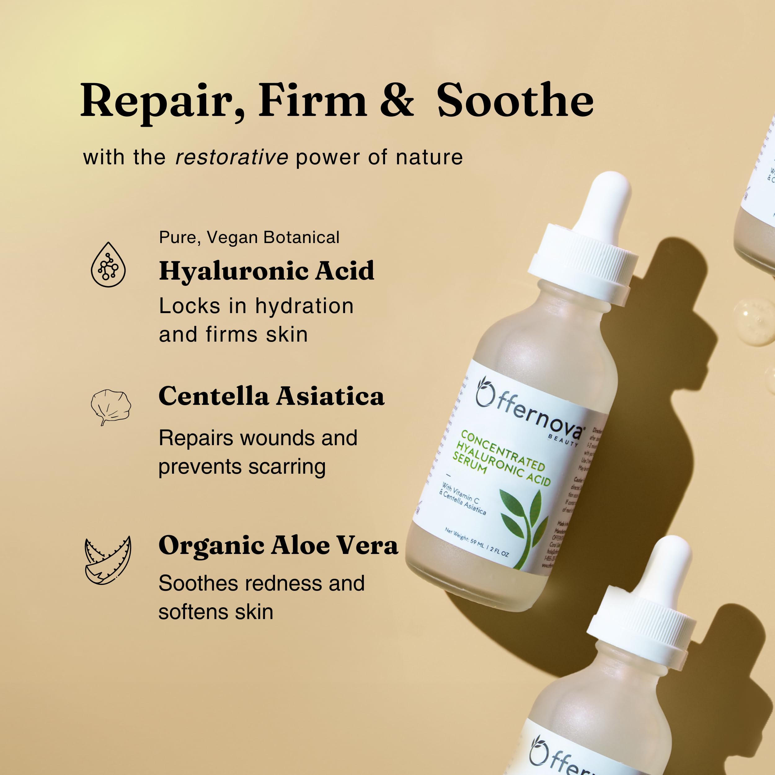 Offernova Concentrated Hyaluronic Acid Serum with Vitamin C & Centella Asiatica - Offernova Official Product View 3