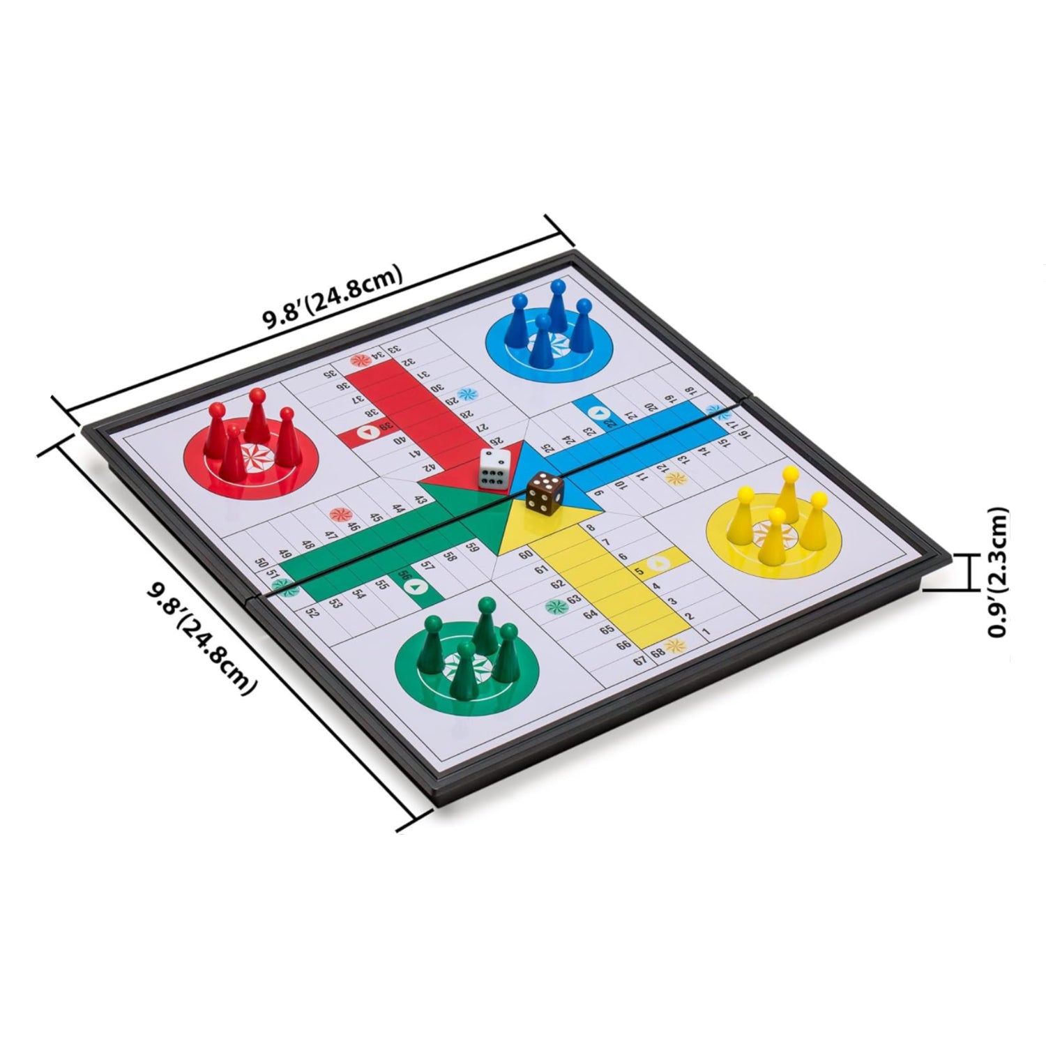 Magnetic Ludo travel game set with 9.8-inch folding board, portable strategy game by Yellow Mountain Imports