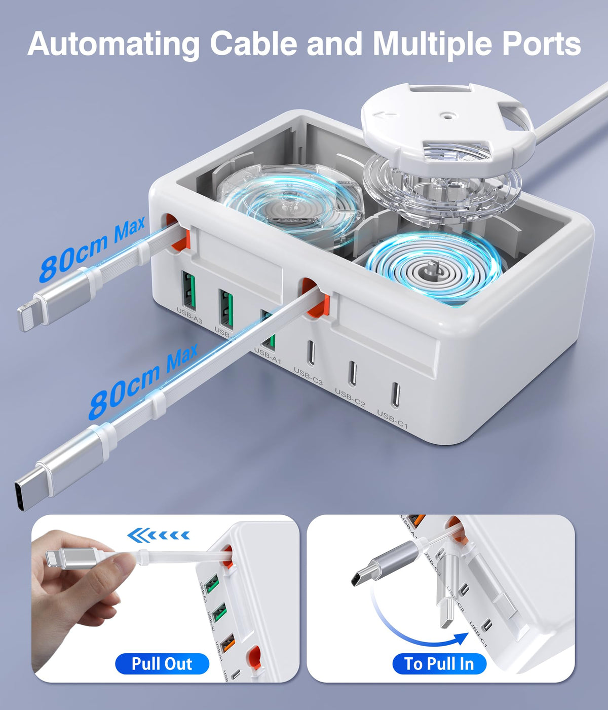 2026 Latest USB C Charger Block 8 in 1 GaN Retractable - BOVICAS Official Imagery - 8