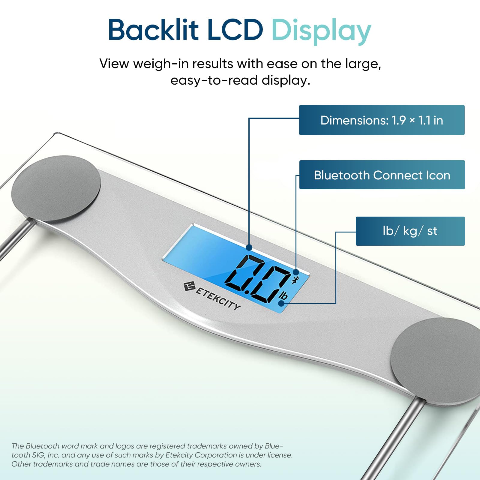 Etekcity Bluetooth Bathroom Scale for Body Weight and BMI, 400 Po - Etekcity Official Product View 5