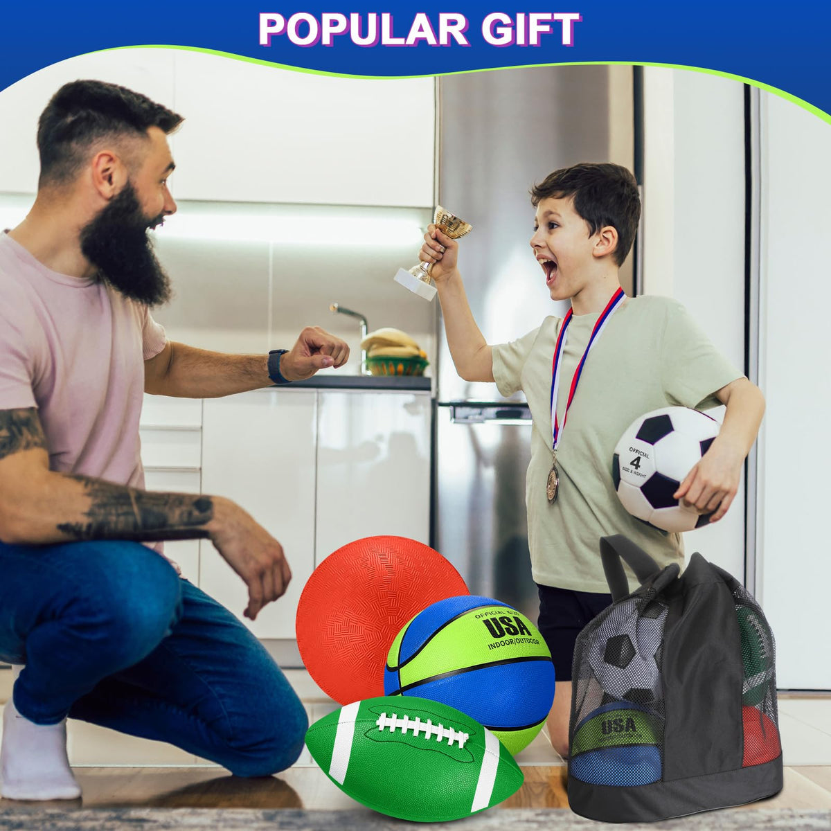Deekin 4 Pcs Sport Balls Set for Kid Teen Playground Ball - Deekin Official Imagery - 8