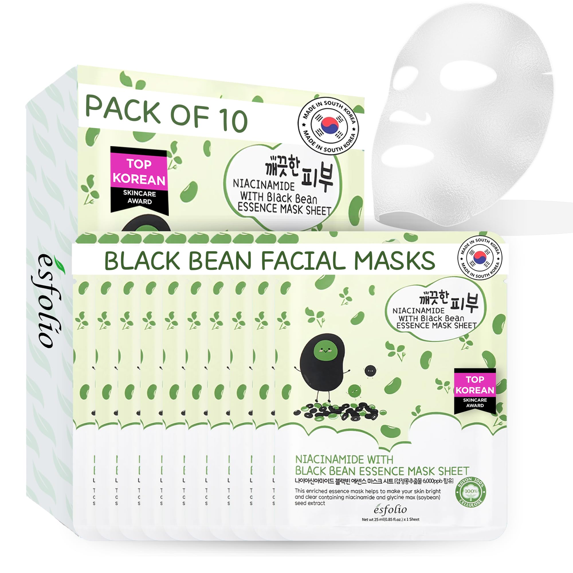 esfolio Volcanic Ash Face Mask – Deep Cleansing Korean Sheet - esfolio