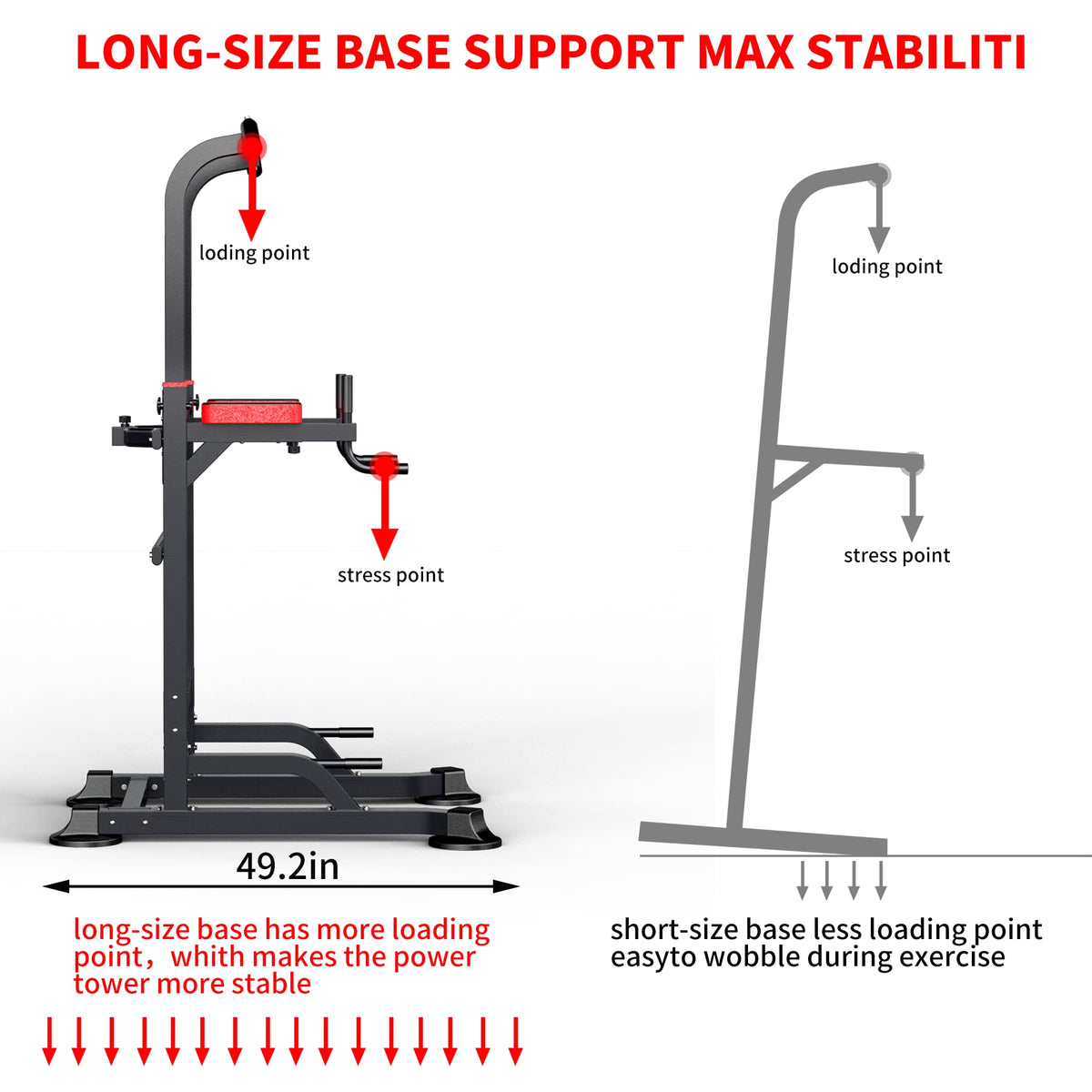 Power Tower Dip Station Workout equipment Pull up Bar for - K KiNGKANG Official Imagery - 4