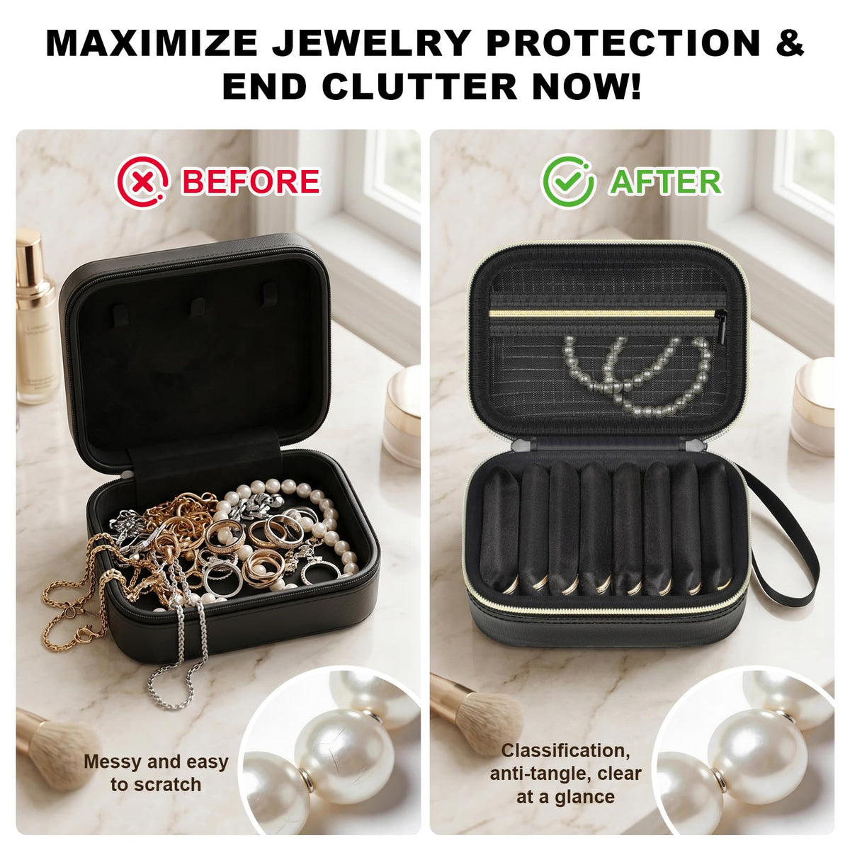 Fireproof Travel Jewelry Case with 8 Velvet Pouches - Cragtek Official Imagery - 5
