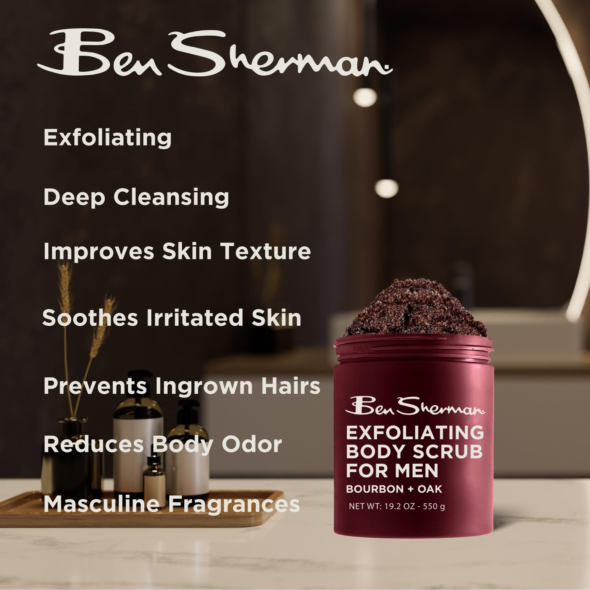 Ben Sherman Exfoliating Body Scrub with Shea Butter Vitamin A and C, - Ben Sherman Official Product View 4