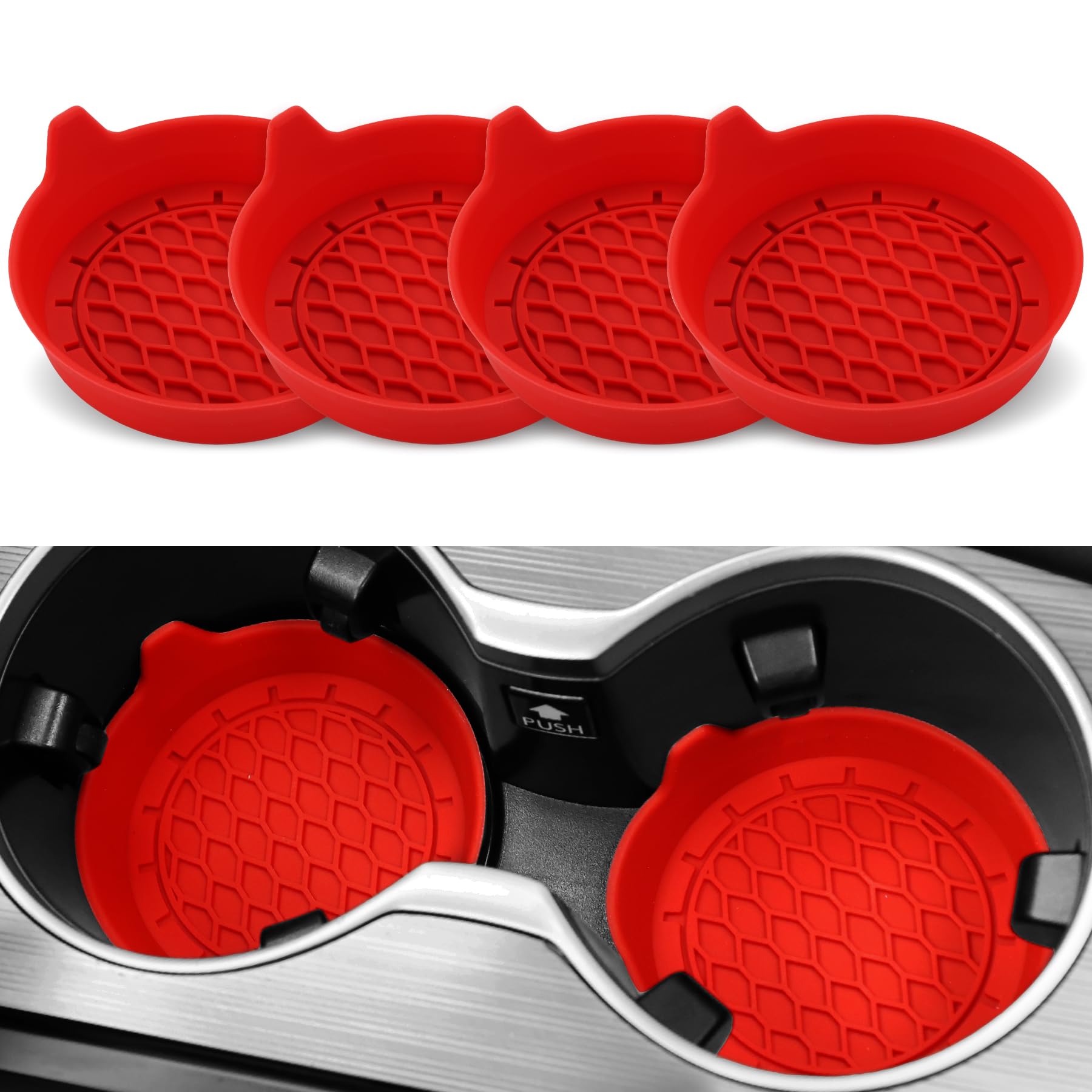 SINGARO Car Cup Holder Coaster, Silicone Cup Holder Insert, Unive by SINGARO - Angle View 6
