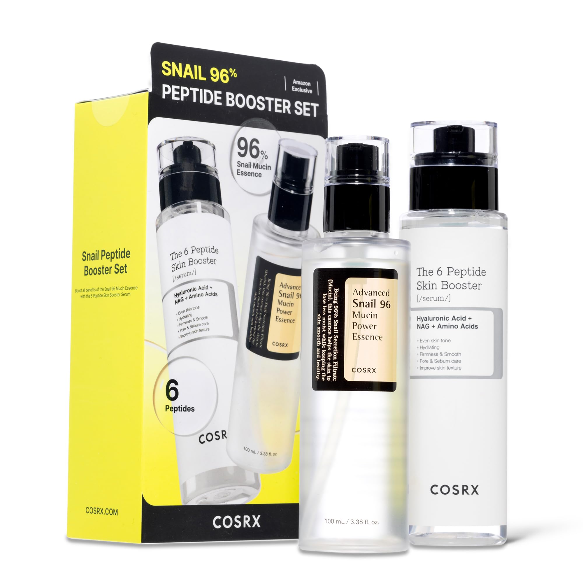 COSRX Snail Mucin 96% Peptide Booster Set, Self Care Gift Set - Product Imagery