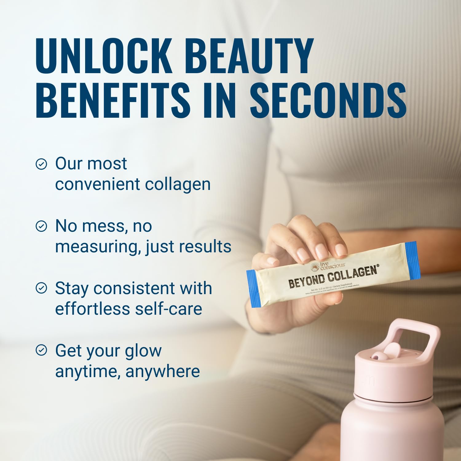 Live Conscious Beyond Collagen Powder for Women Men w Biotin - Live Conscious Official Imagery - 4