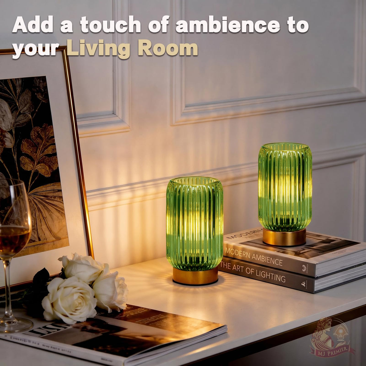 MJ PREMIER Battery Operated Lamp Small Cordless Lamp with - MJ PREMIER Official Imagery - 8