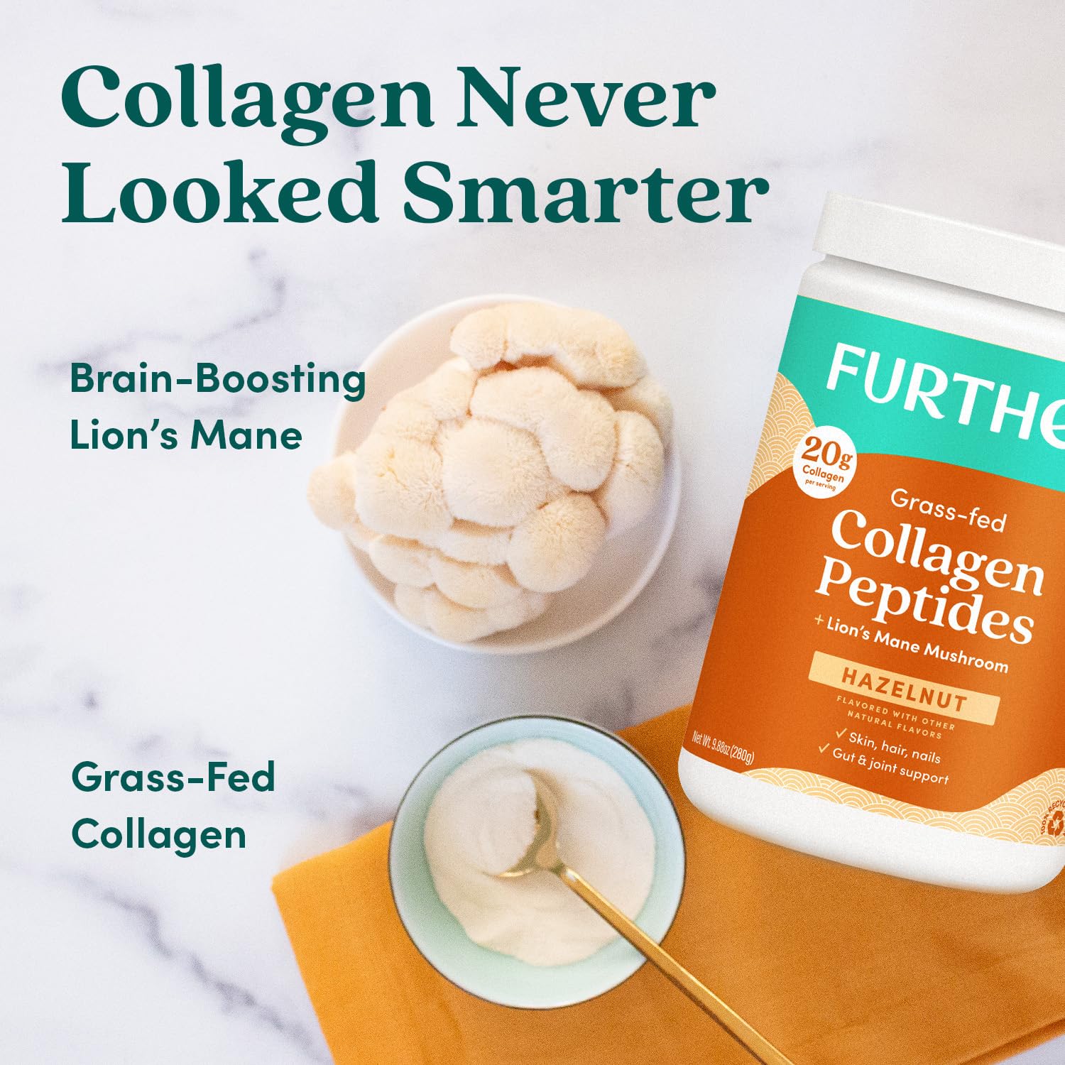Further Food Hazelnut Collagen Peptides Powder 100 Grass Fed - Further Food Official Imagery - 4