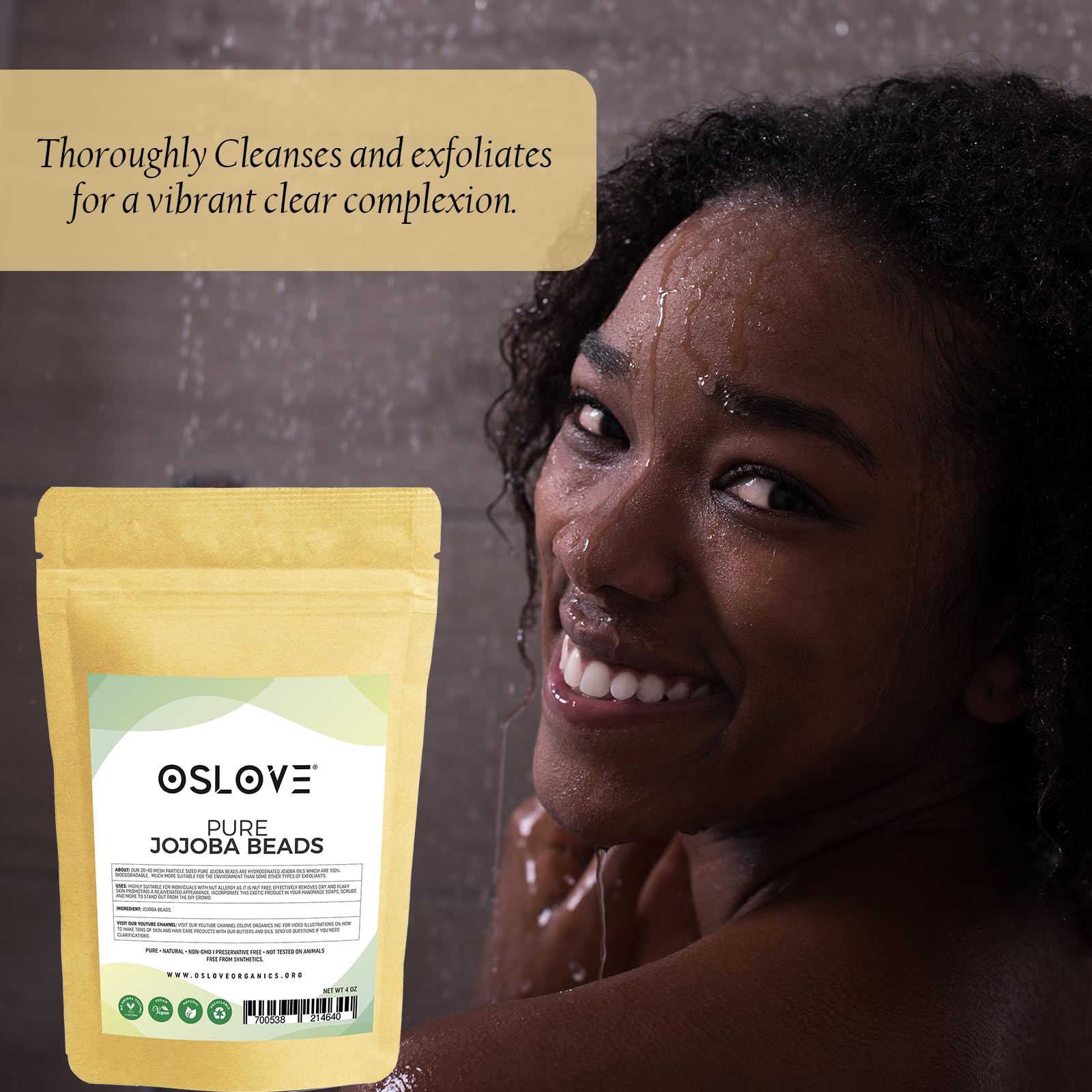 Oslove Organics Pure Jojoba Beads - 40 Mesh Size Cleanses and Exfoliates S - Oslove Organics Official Product View 7
