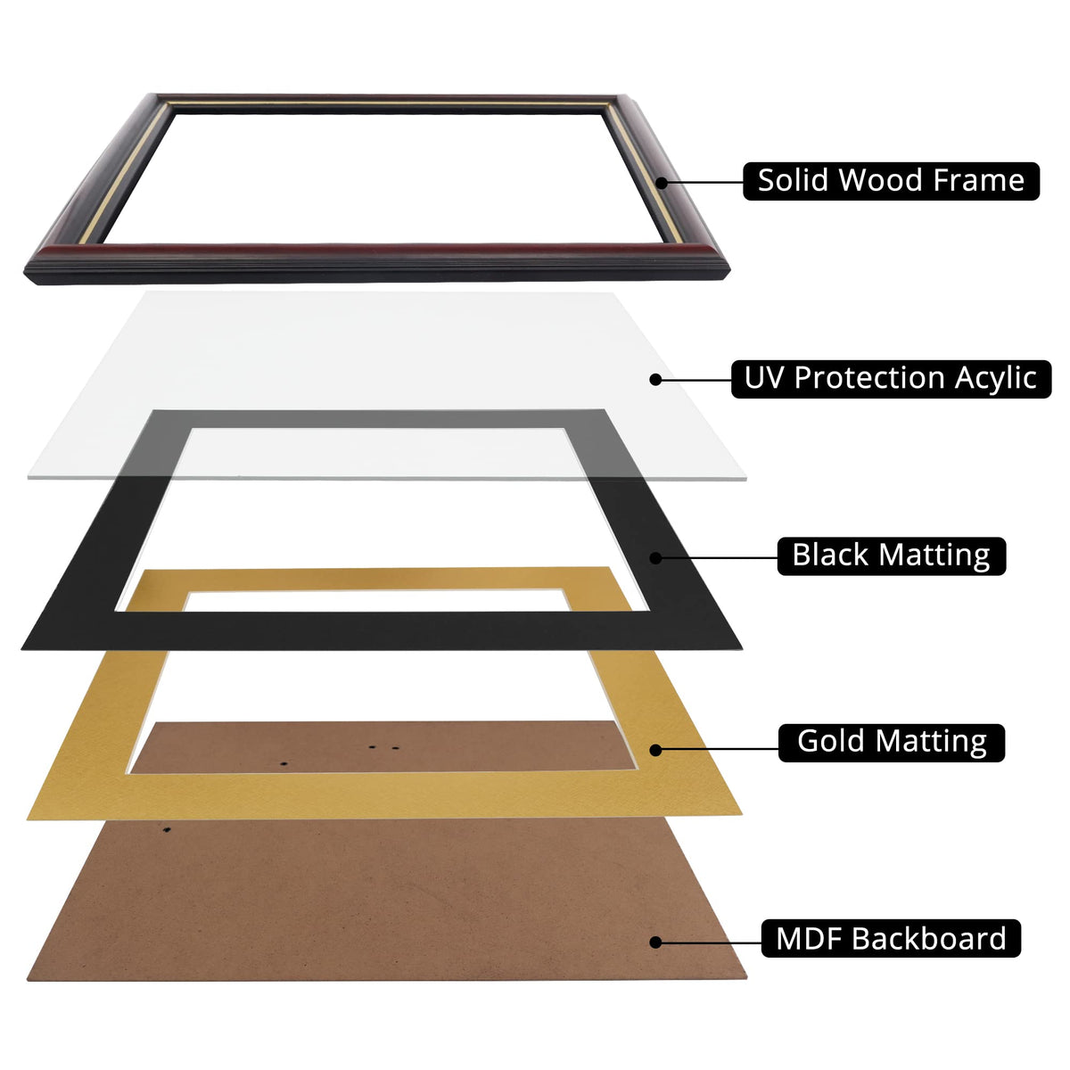 GraduationMall 11x14 Diploma Frame with Black over Gold Mat - GraduationMall Official Imagery - 7