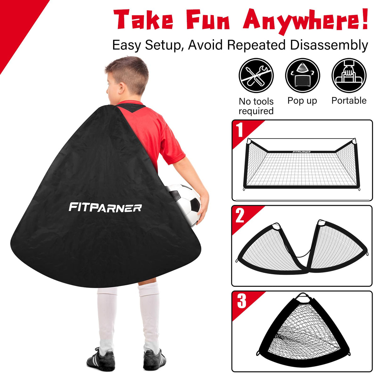 Soccer Goal Backyard Soccer Goals for Kids 2 Pack 4x3 6x4 FT - FITPARNER Official Imagery - 6