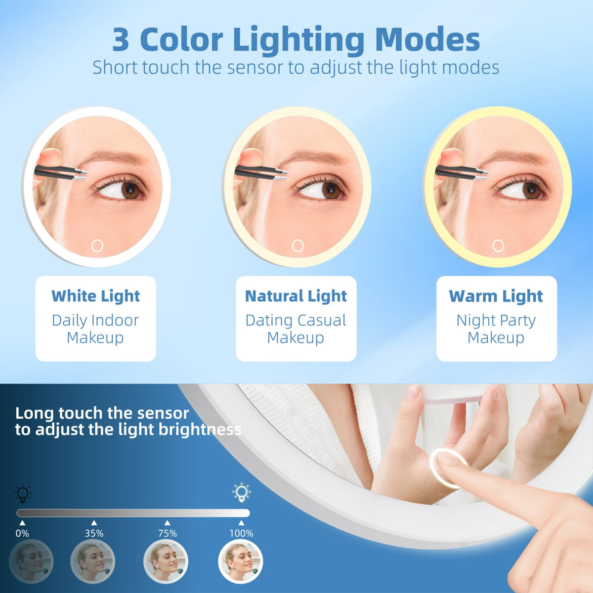 30X Concave Magnifying Mirror with Lights 3 Suction Cups for - JJhxr Official Imagery - 3