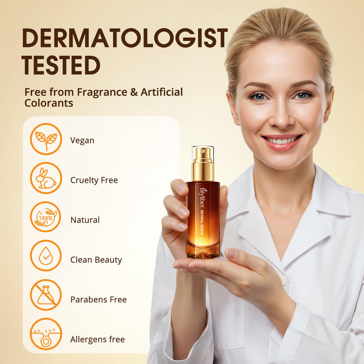 Retinol Collagen Serum for Face Anti Aging Anti Wrinkle - BIYSBER Official Product Imagery - 7