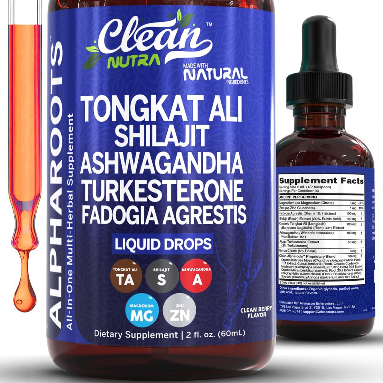 Tongkat Ali Liquid Drops – Men's Herbal Supplement by Clean Nutra