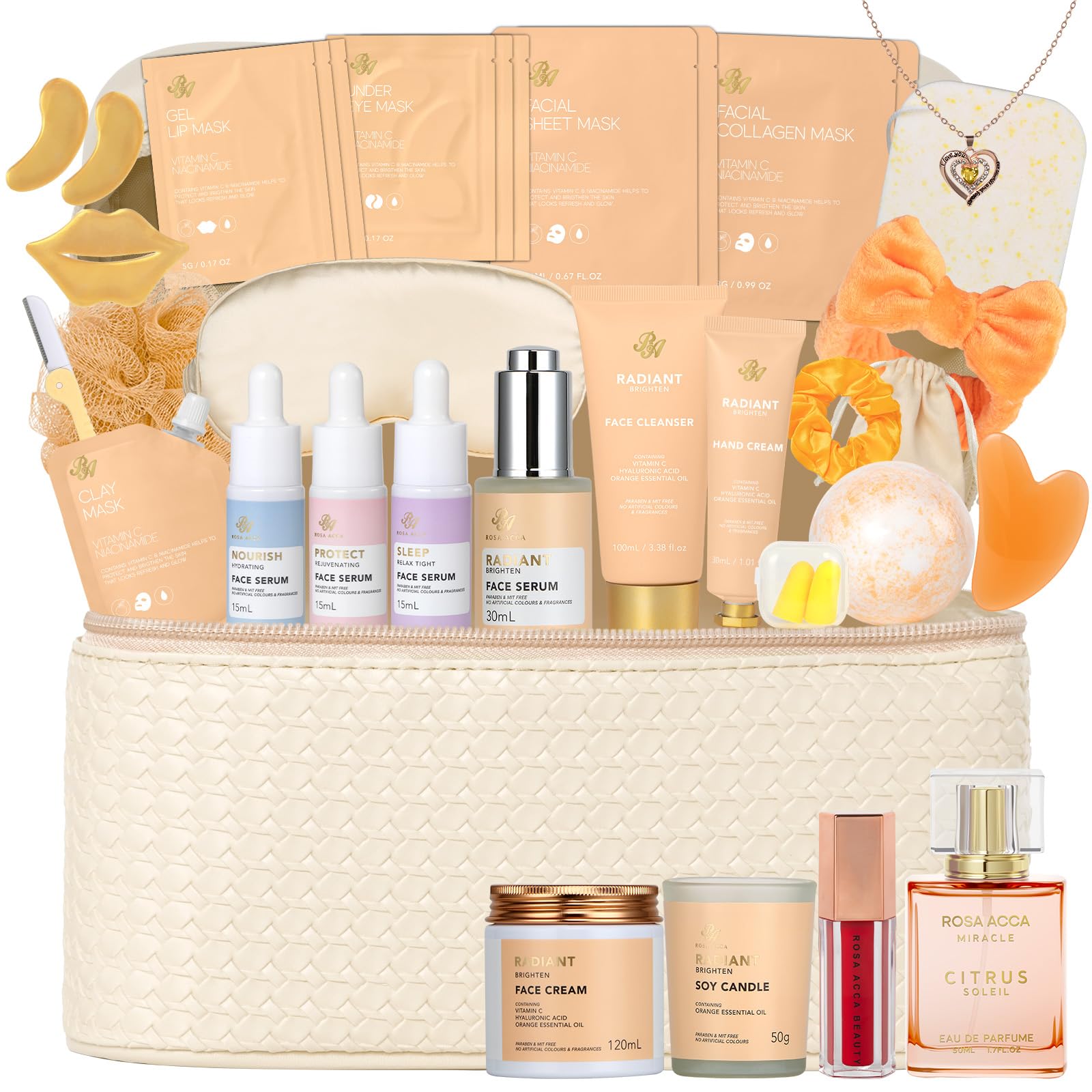 Gifts for Women, Gifts Basket for Women, 25 Pcs Rose Bath &amp; - RA ROSA ACCA
