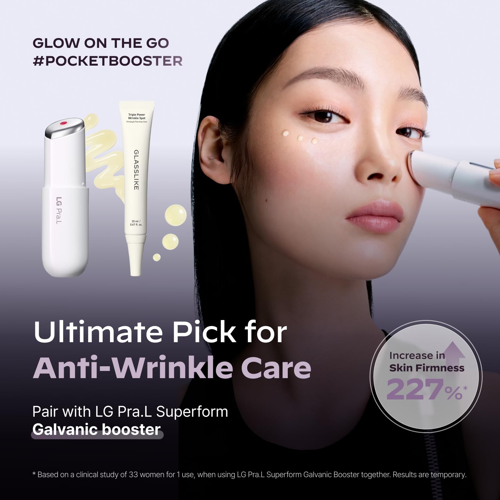 LG Pra.L GLASSLIKE Triple Power Wrinkle Spot Ampoule, Hydration - LG Pra.L