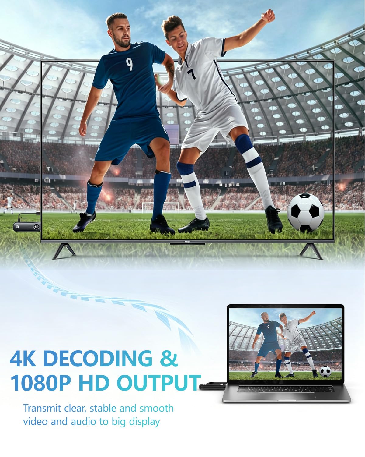 Wireless HDMI Transmitter and Receiver HDMI Wireless 4K - WELUSOPU Official Imagery - 6