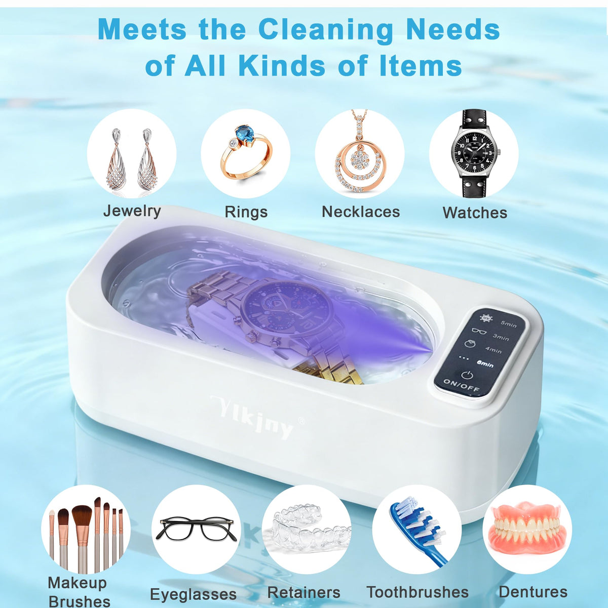 55KHz Ultrasonic Jewelry Cleaner for Jewelry Eyeglasses - ylkjny Official Imagery - 8