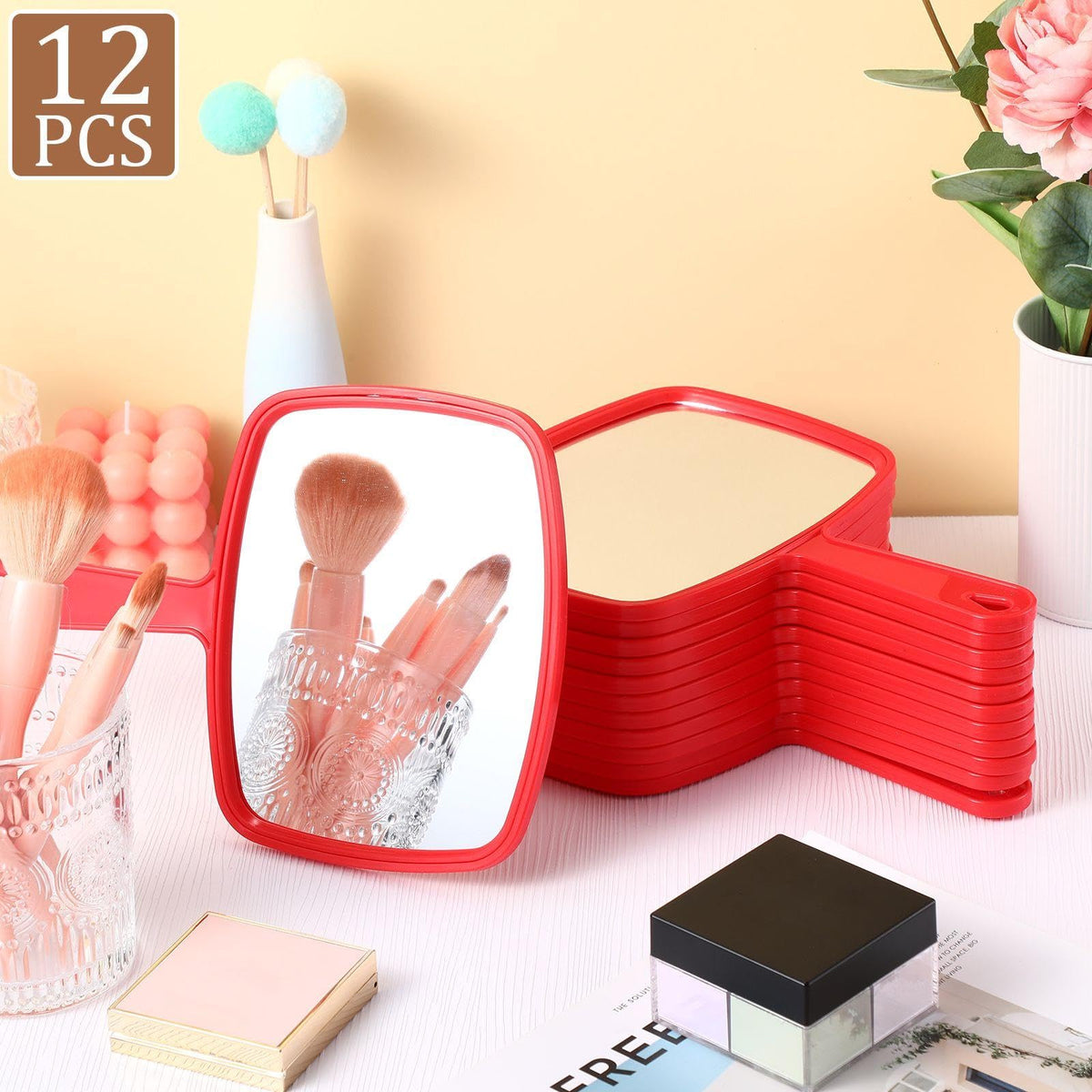 Geetery 12 Pcs Handheld Mirrors with Handle Hand Mirror Bulk - Geetery Official Imagery - 4